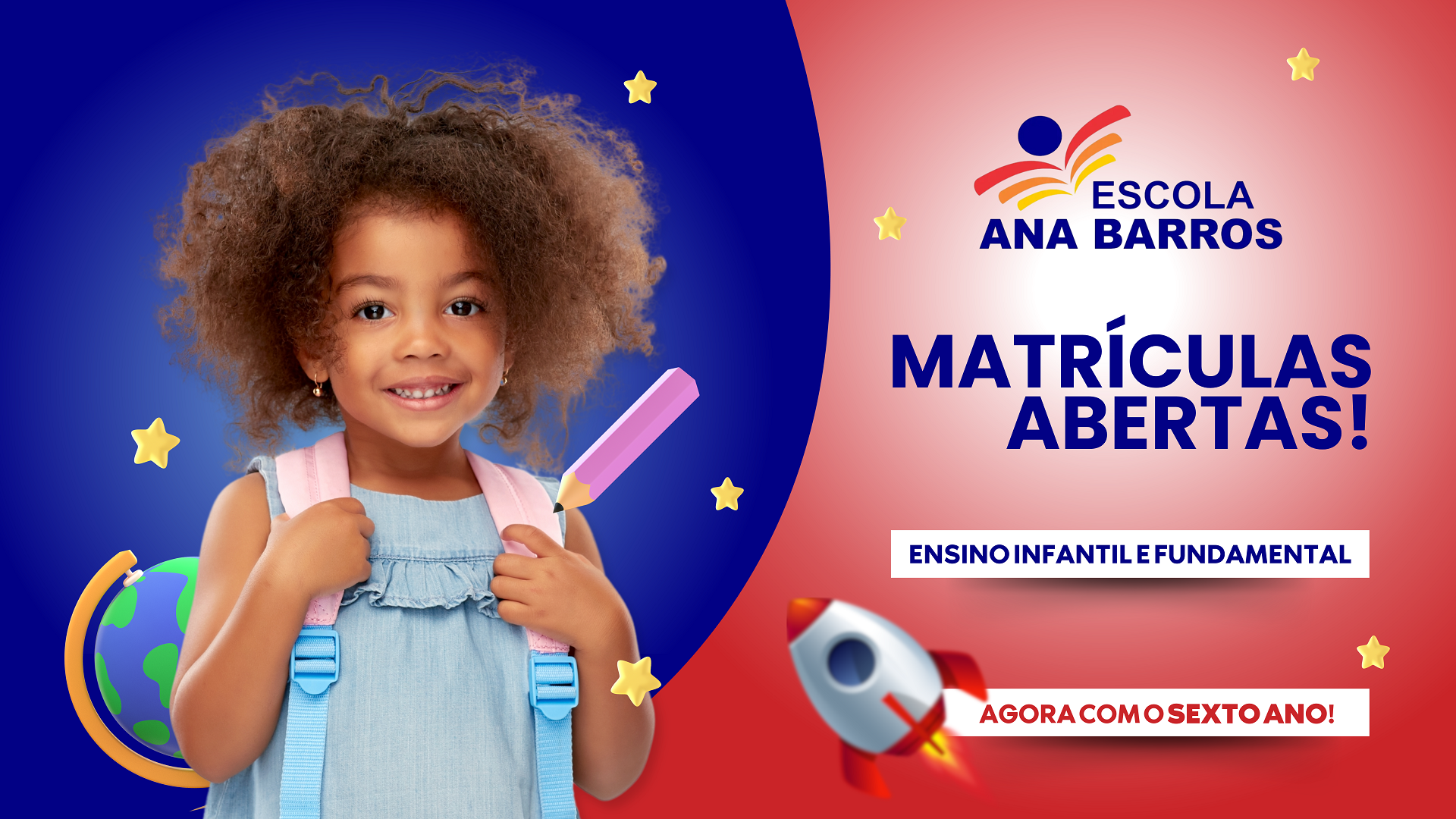 Banner Escola Ana Barros matriculas abertas